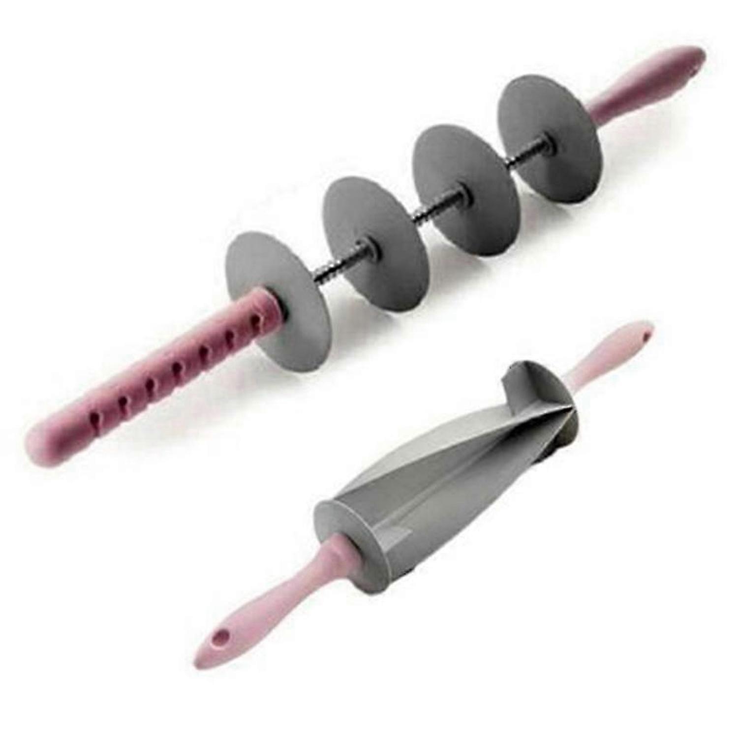 2Pcs Adjustable Rolling Pin Slicer Set Cutting Tools Cake Decorating Tools for Kitchen Multi-Functio