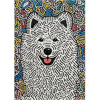 Samoyed Street Pop Art Jigsaw Puzzle - Colorful Urban Style Artwork Puzzles SQZ462