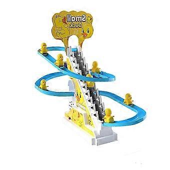 Duck Slide Toy Set, Funny Automatic Stair-climbing Ducklings Cartoon Race Track Set Little Lovely Penguins Slide Toy
