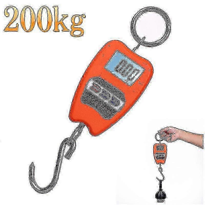Sturdy 200KG Professional Industrial Digital Scale, Dynamometer Hook Spring