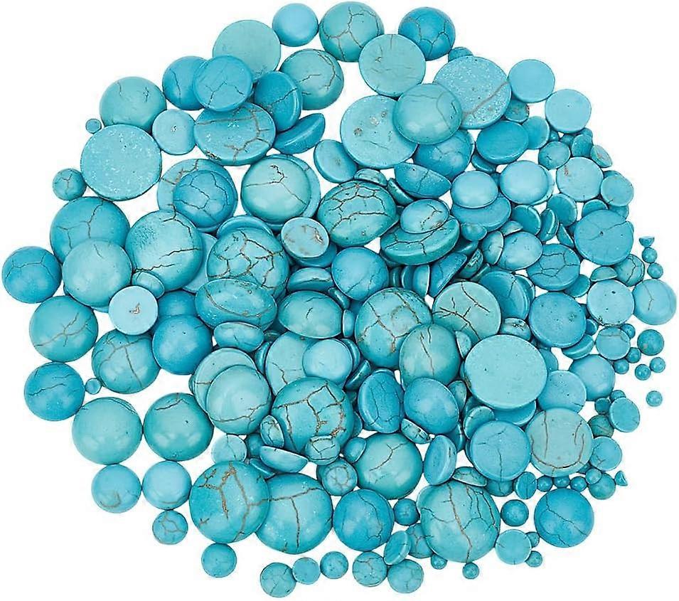280Pcs 7 Styles Turquoise Cabochons Half Round 3~15mm