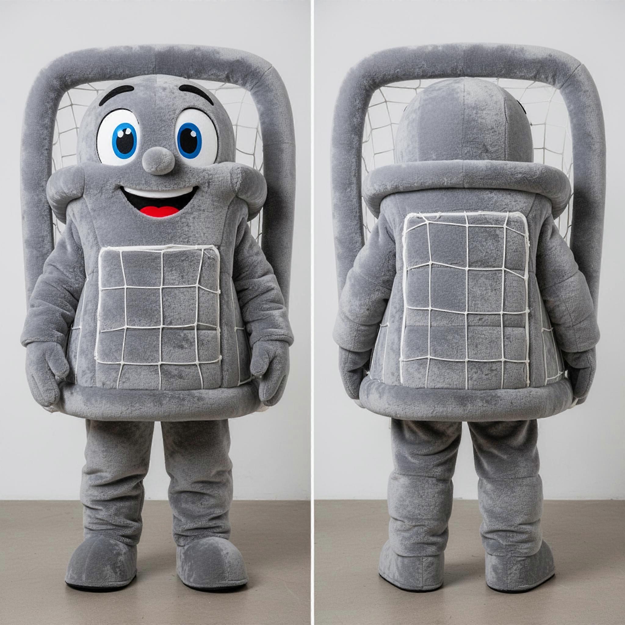 MASTICOT Gray Rounded Soccer Goal Mascot