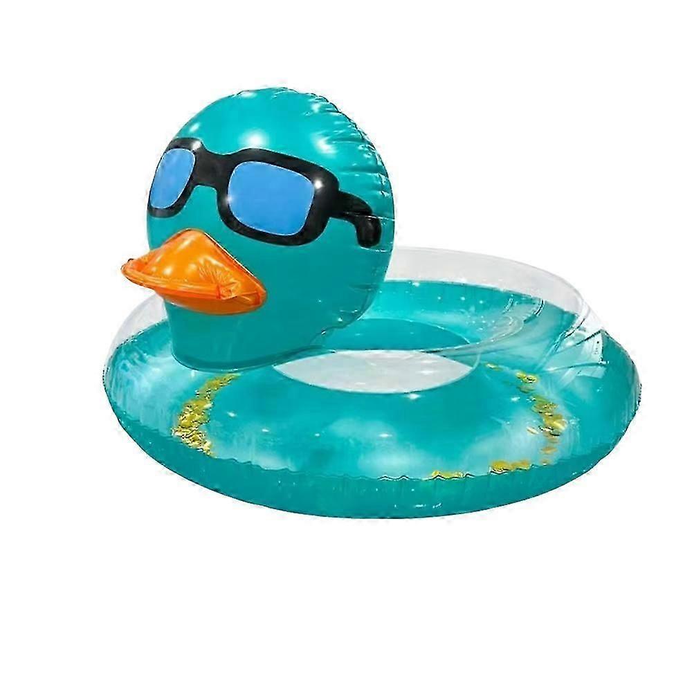 Sequined Inflatable Duck Donut Swim Float for Beach Pool Party DL