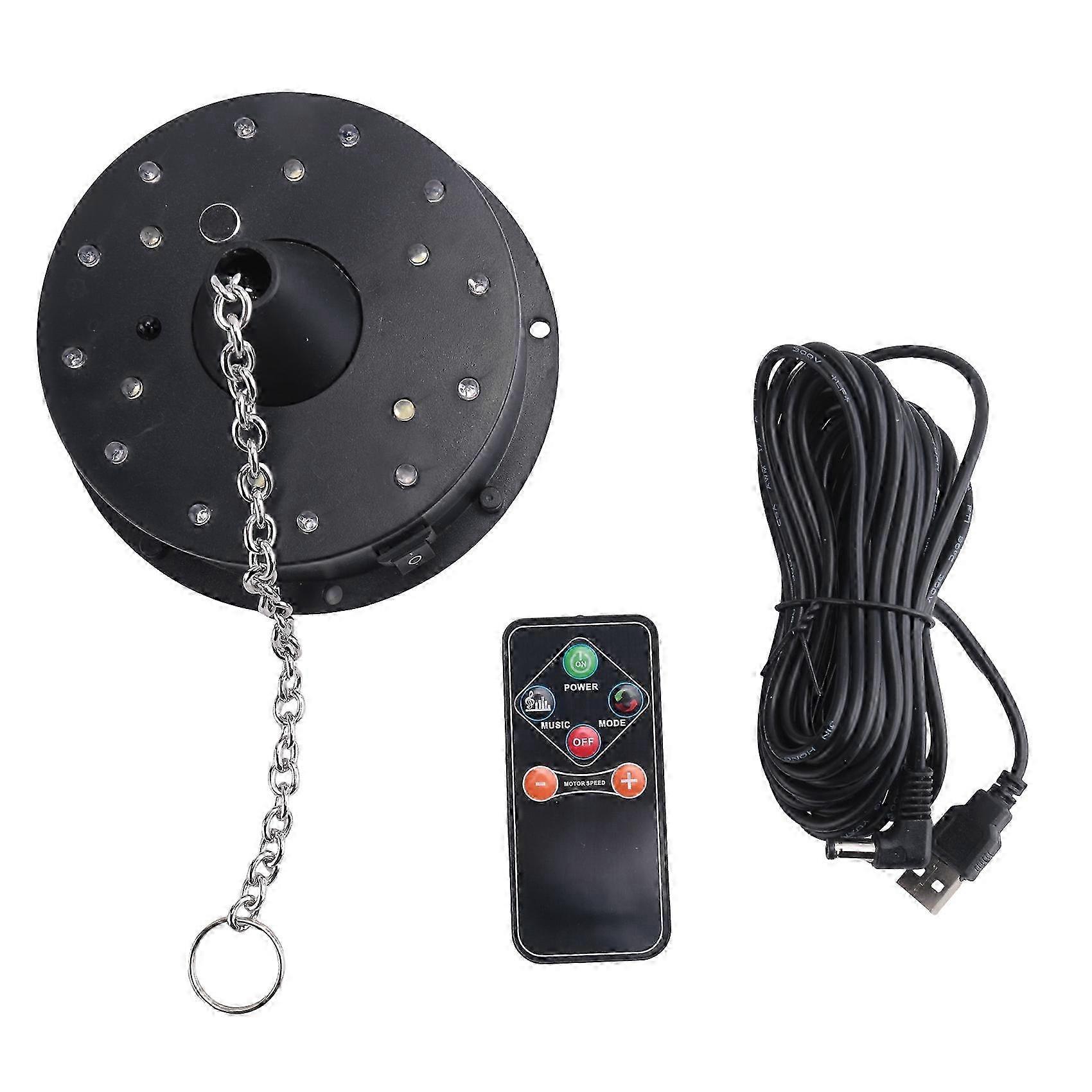 Rotating Disco Ball Motor, 18 LEDs, Remote Control, Adjustable Speed, 4 Light Modes