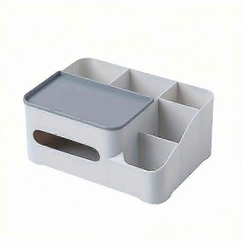 New_Multifunctional Tissue Box Holder, Rectangular Plastic Storage Organizer for Living Room Table
