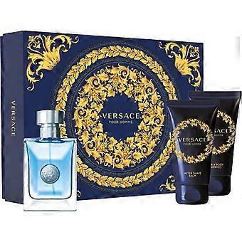 Versace Pour Homme Geschenkset: Eau de Toilette 50 ml, Aftershave-Balsam 50 ml und Shampoo 50 ml