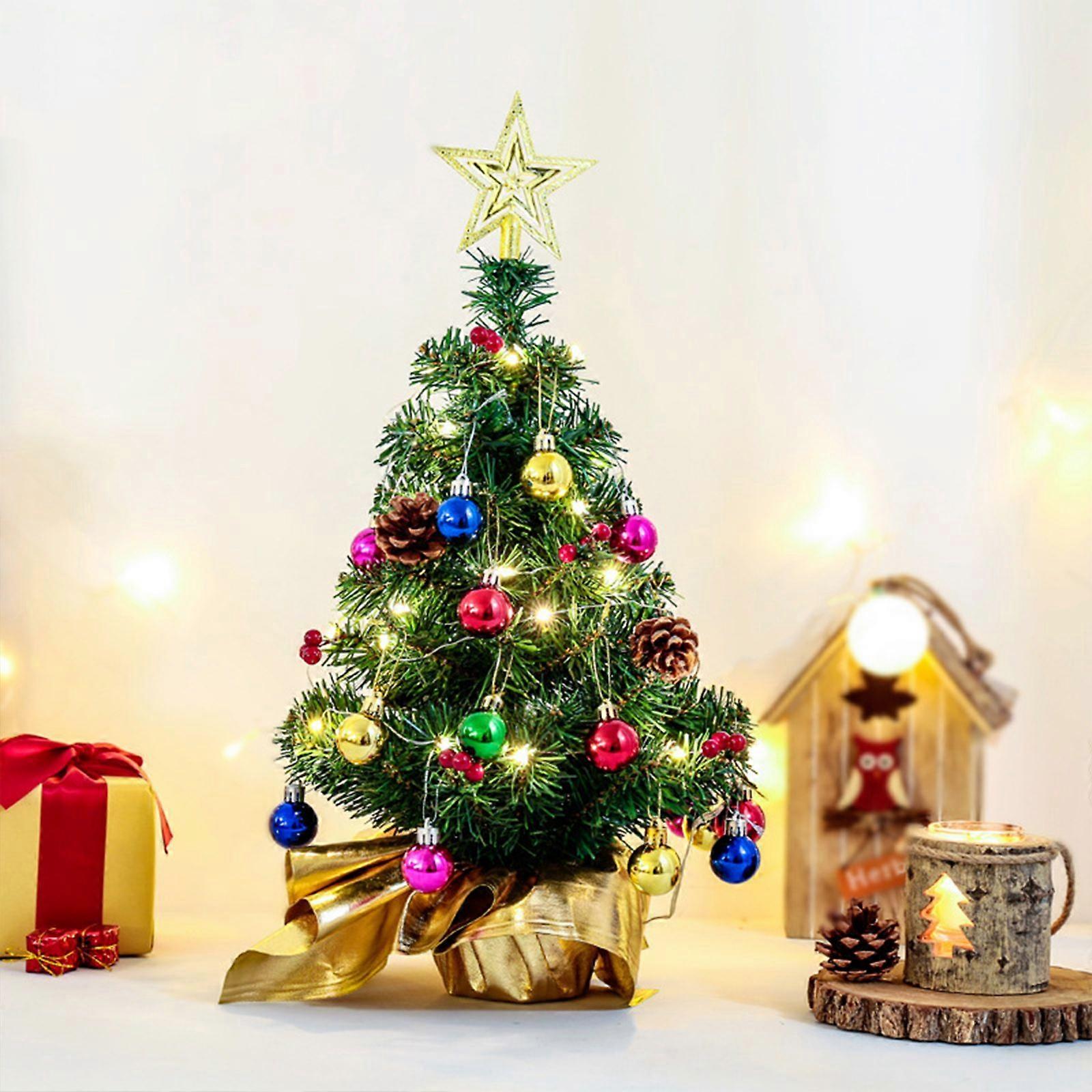 Festive Mini LED String Lights, Compact Tabletop Christmas Tree