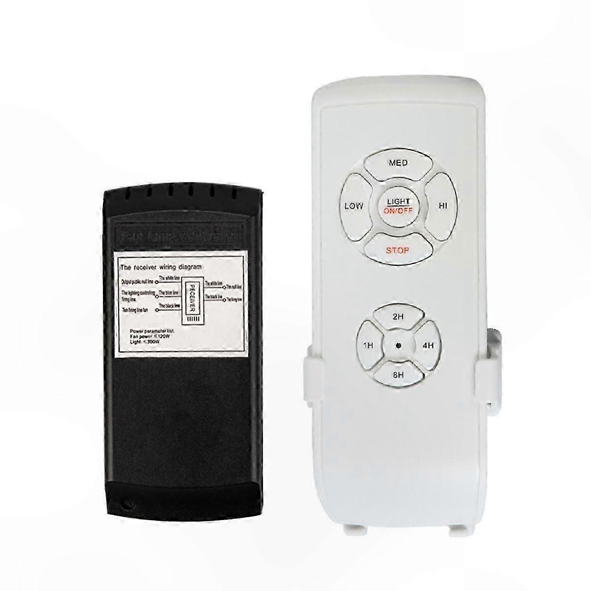 Universal Ceiling Fan Remote Control Kit, Small Wireless Remote for Speed, Light, and Timer Functions, 110V
