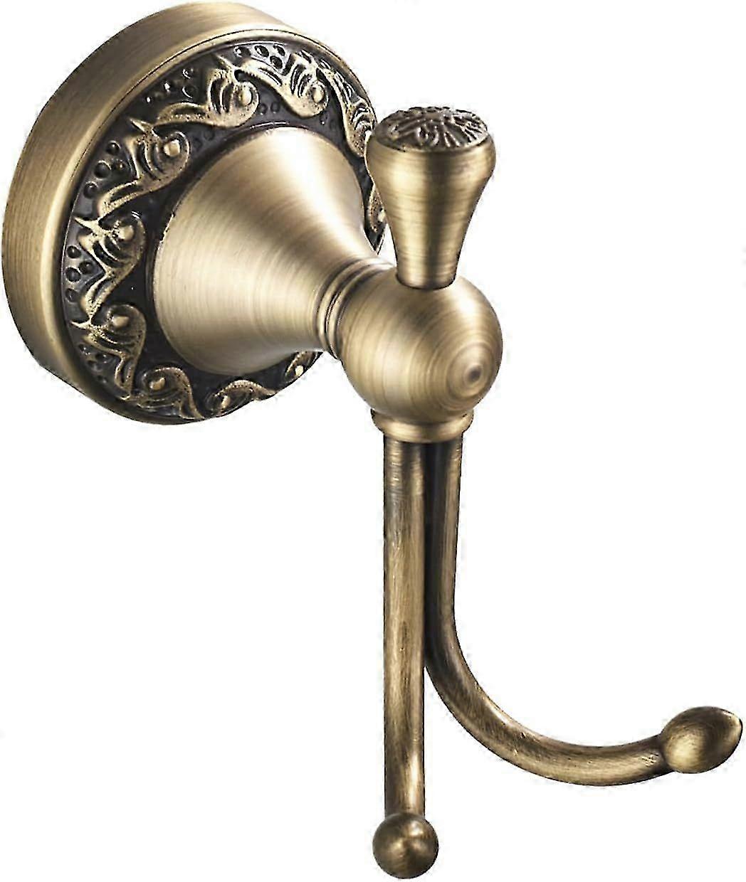 Double Carved Hook Brushed Brass