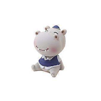 Cute Hippo Bobblehead Toy for Car Dashboard Decoration, Small Animal Ornament and Cheerful Gift