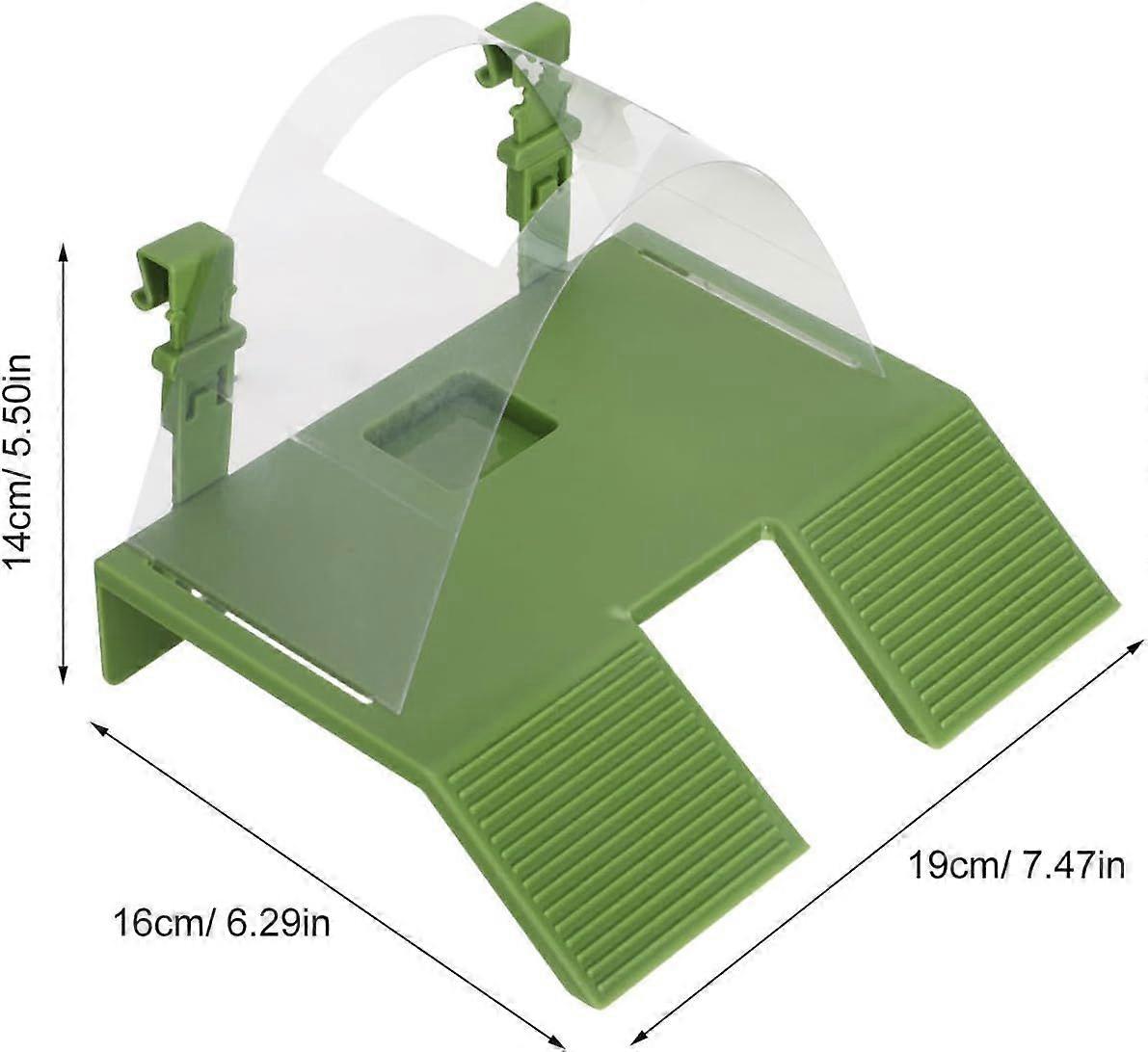 Tank Hanging Basking Platform with Double Ramp, Plastic, Green