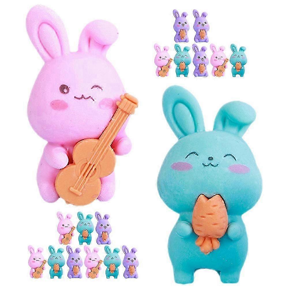 Rabbit-Shaped Rubber Erasers 18Pcs