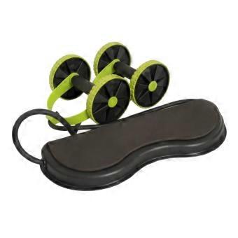 Double-Wheel Roller with Resistance Cord Stable Exercise Equipment Compact