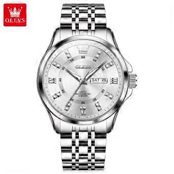 OLEVS  3620  Luxury Brand   Stainless Steel Fashion Waterproof Classic Business Diamonds Quartz Wrist Watch for Man