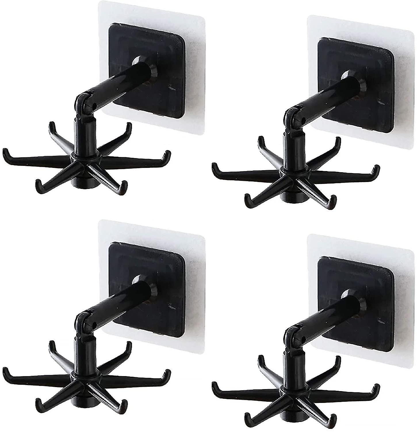 Kitchen Wall Mounted Rotating Hook Rack 4 Piece Set