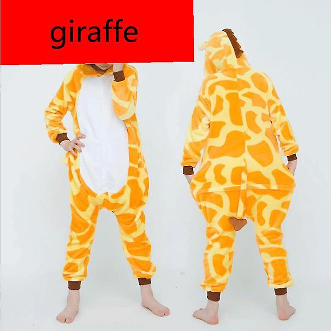 Yellow Giraffe Onesie Pajamas Women Cosplay Hooded Animal Cartoon