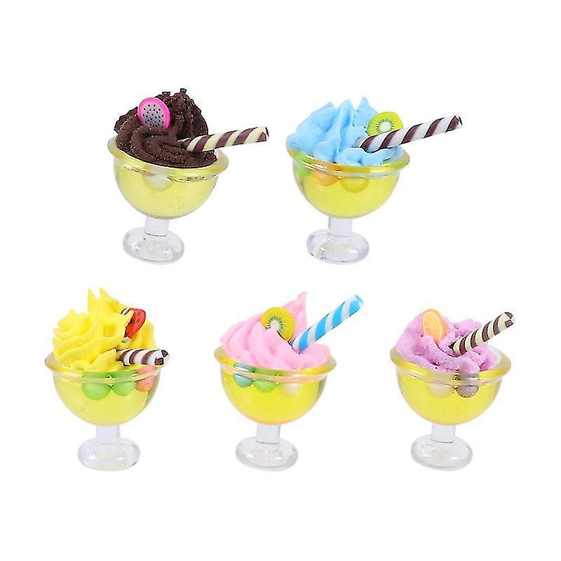 5X2 Cm Assorted Color Scale Model Kits 5pcs Miniature Ice Cream Models Decoration Miniature Tablewar