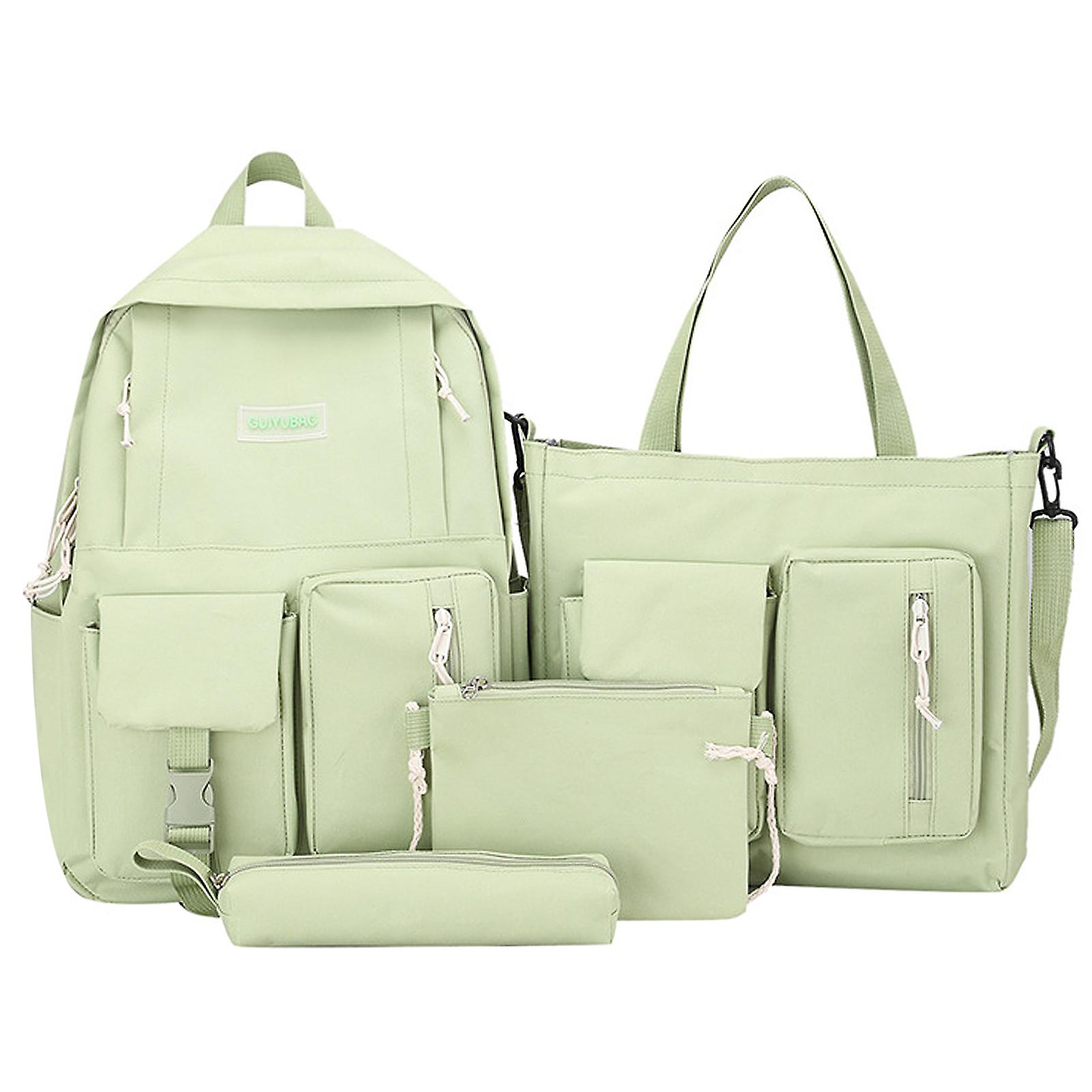 4 Pcs Canvas Backpack Combo Set School Bags