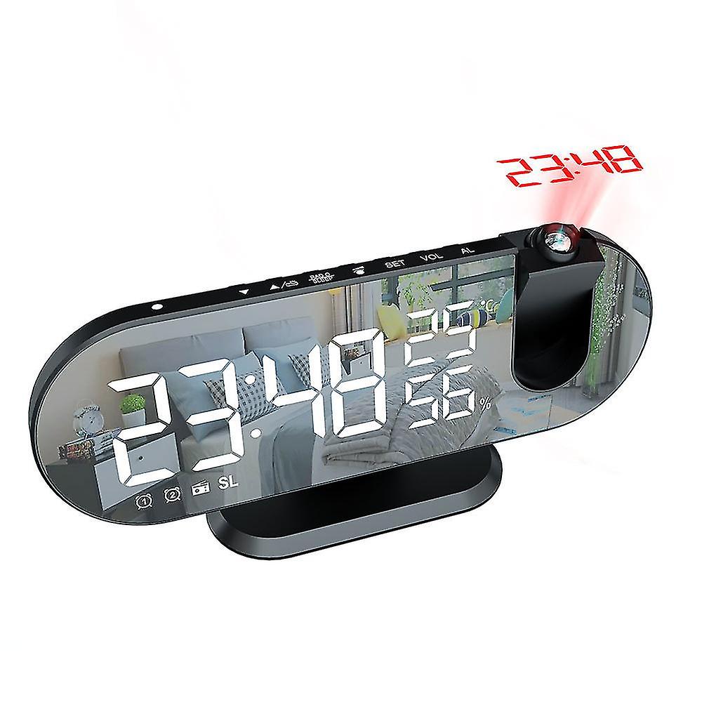 Multi Function Led Mirror Radio Digital Bedside Alarm Clock Temperatur SXQ