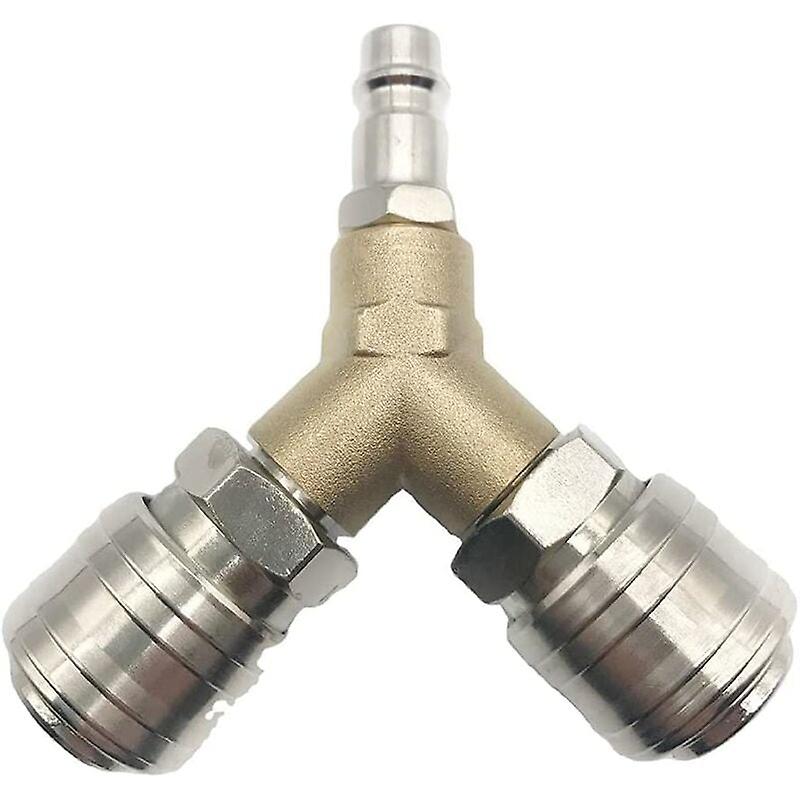 Compressed Air Distributor, Compressed Air Connector, Compressed Air Switch, With Two 1/4 Inch Threaded Connectors, Rust Proof Brass, Fully Assembled,
