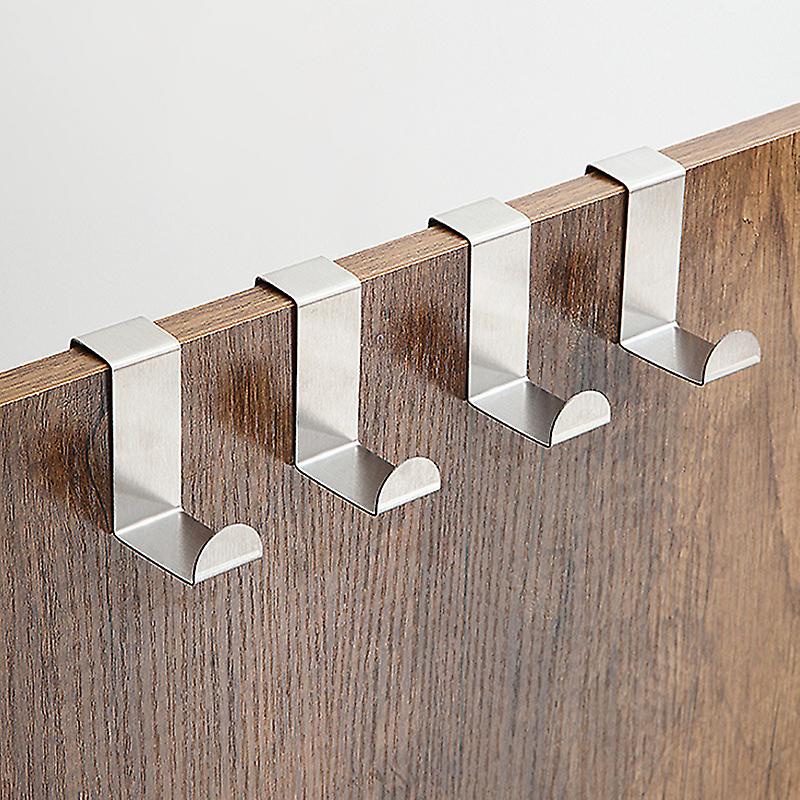 8 Stainless Steel Door Hooks Z Shape Reversible Hooks, for Standard Door, Drawer, Cabinet Cupboard, Kitchen