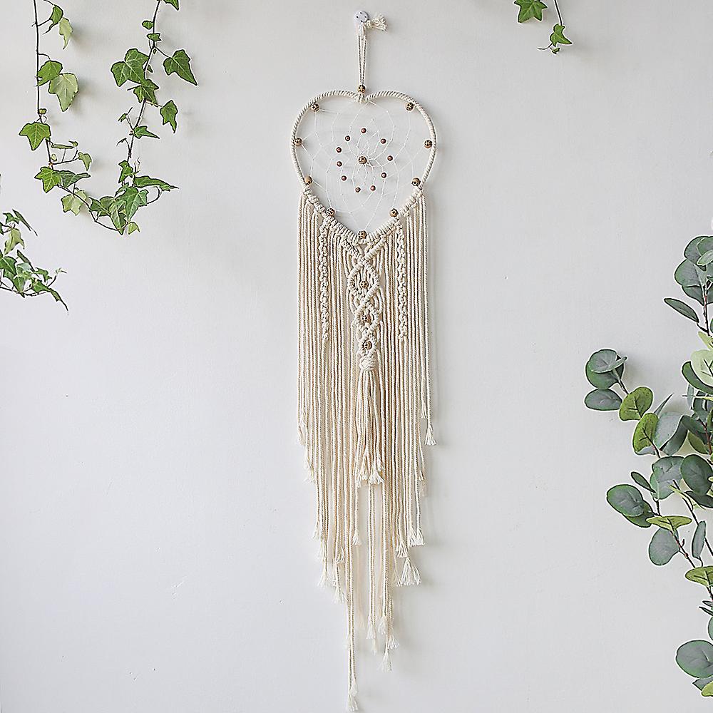 Handmade Heart Dreamcatcher Woven Cotton Boho Macrame Wall Hanging Home Wedding Decor