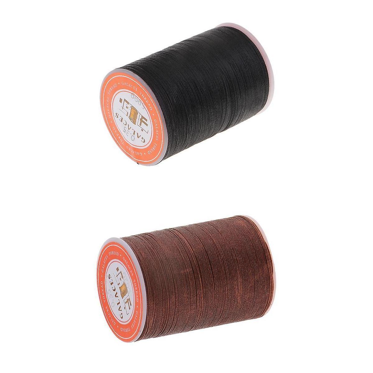 2 Pieces 0.35mm Round Polyester Waxed Thread Sewing Stitching DIY