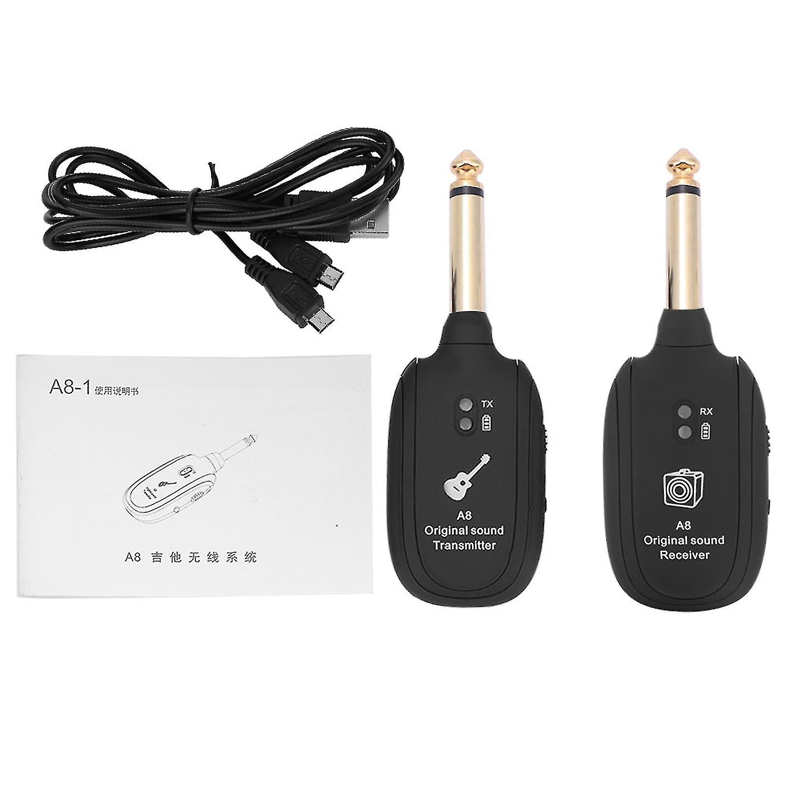 Wireless Audio Transmission Set With Receiver Transmitter For Electric Guitar Bass Violin