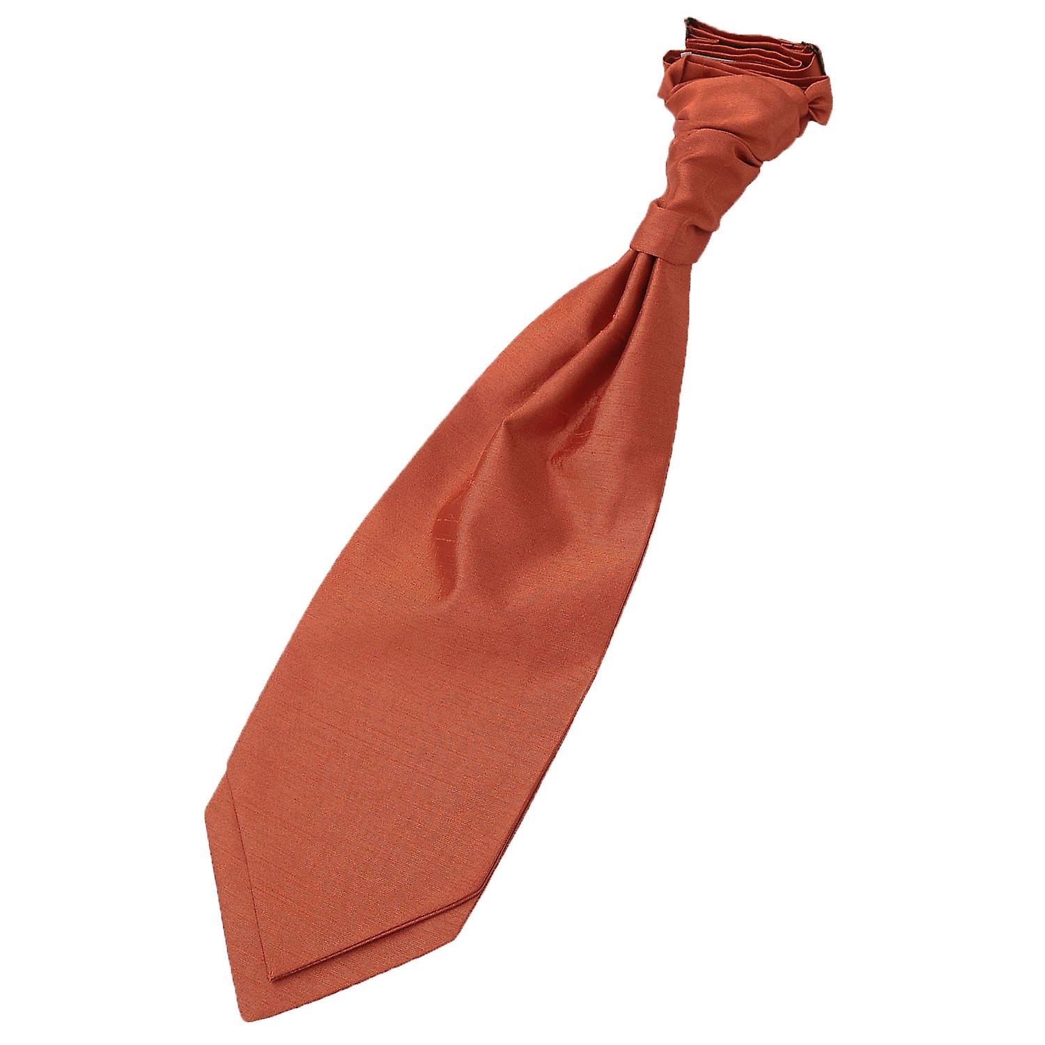 Rust Plain Shantung Pre-Tied Wedding Cravat