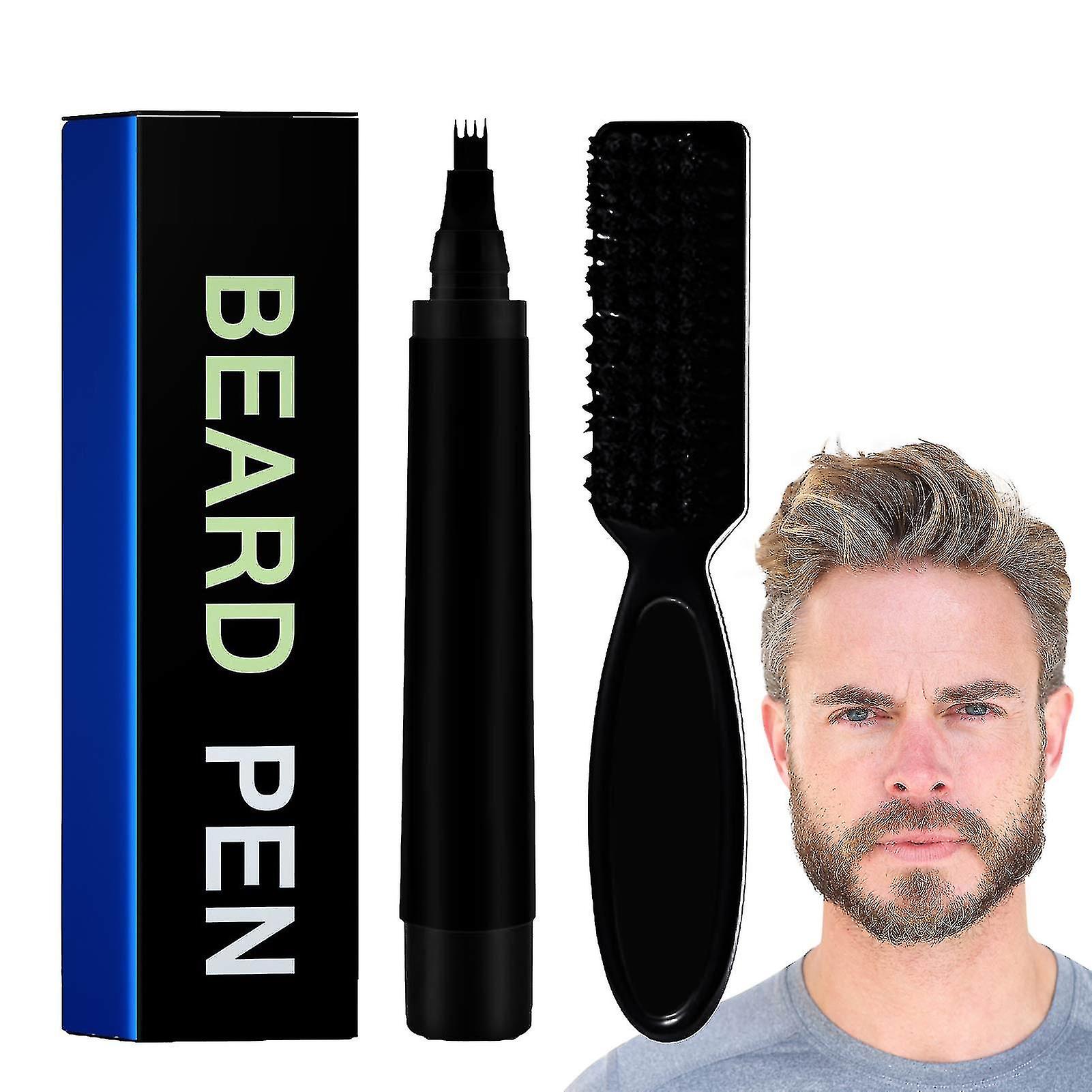 Beard Pencil Filler For Men Barber Pencil And Beard Brush Kit Water Proof Beard Pen Kit To Create A Long-lasting Coverage And A
