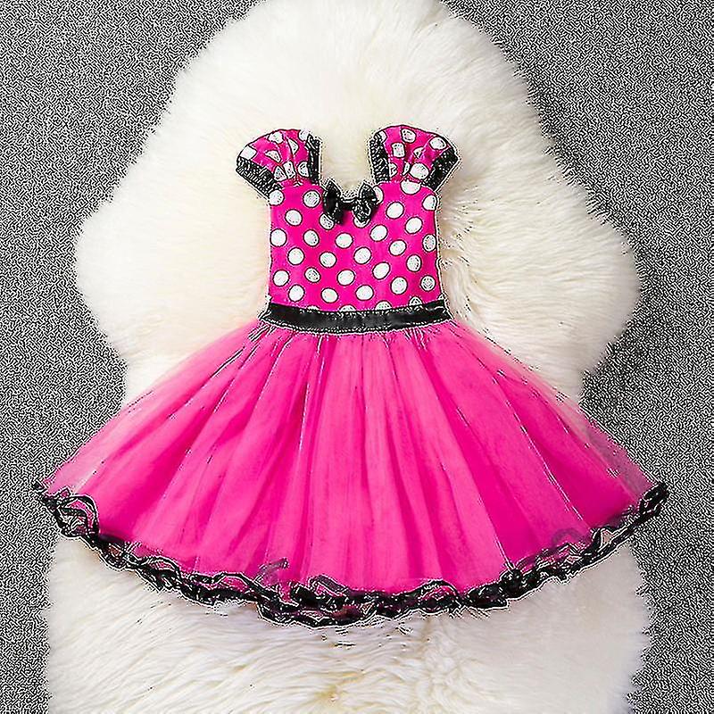 الفتيات الكرتون زي الاطفال الصيف قصيرة الأكمام البولكا نقطة الأميرة اللباس الأطفال عيد ميلاد حزب الملابس C