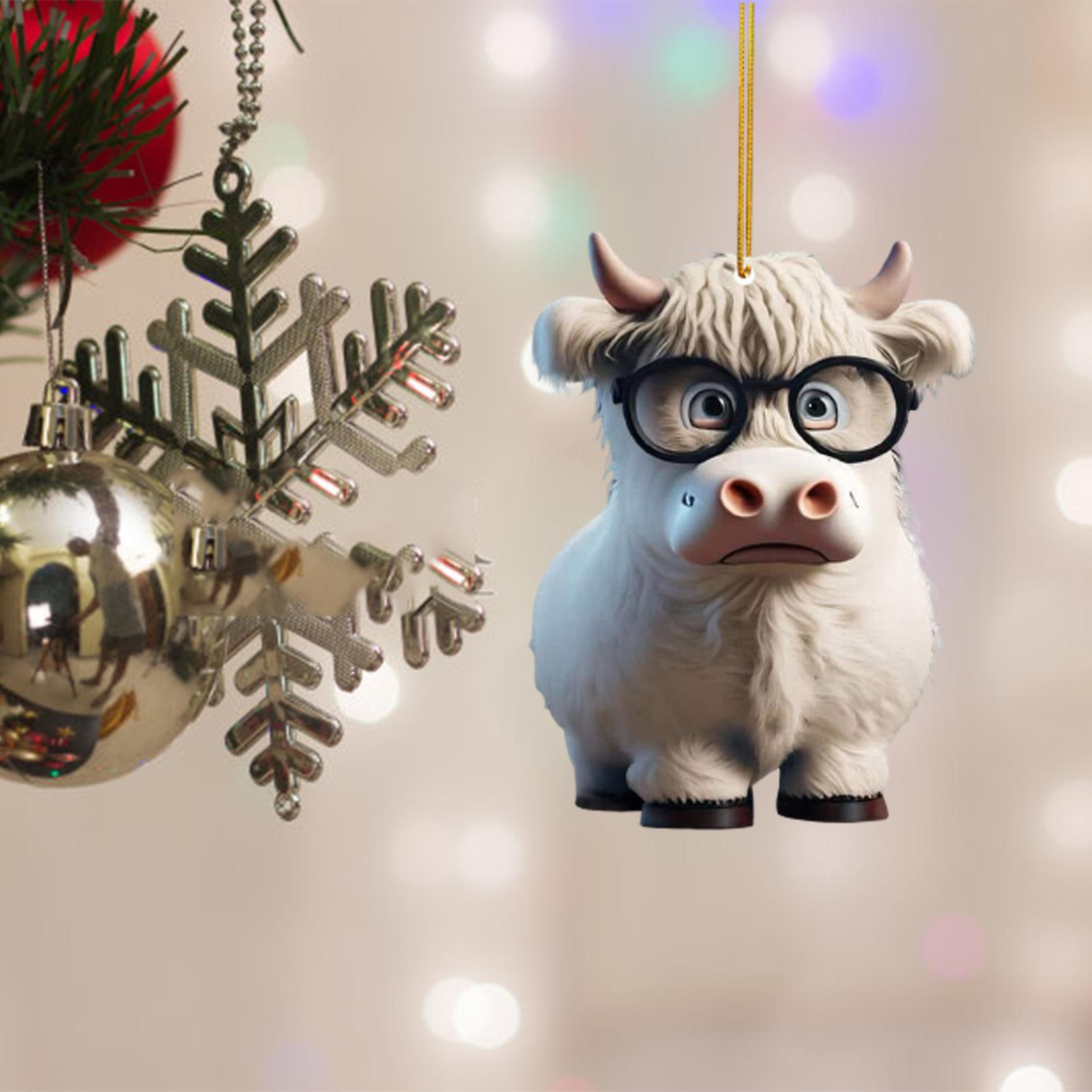 Cute Cartoon Cow Car Pendant Christmas Tree Cow Ornament For Students