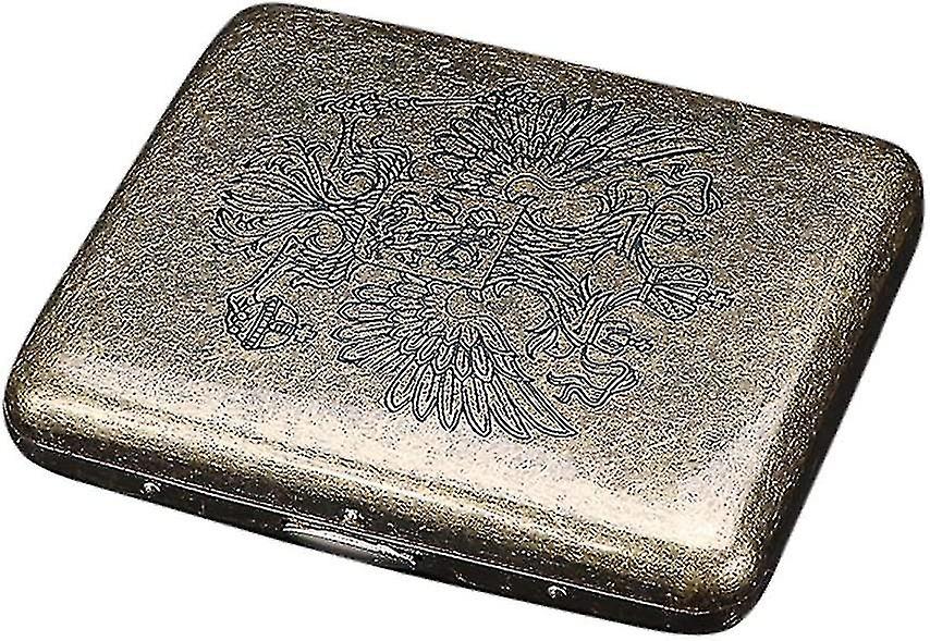 Vintage Metal Engraved Cigarette Case Box