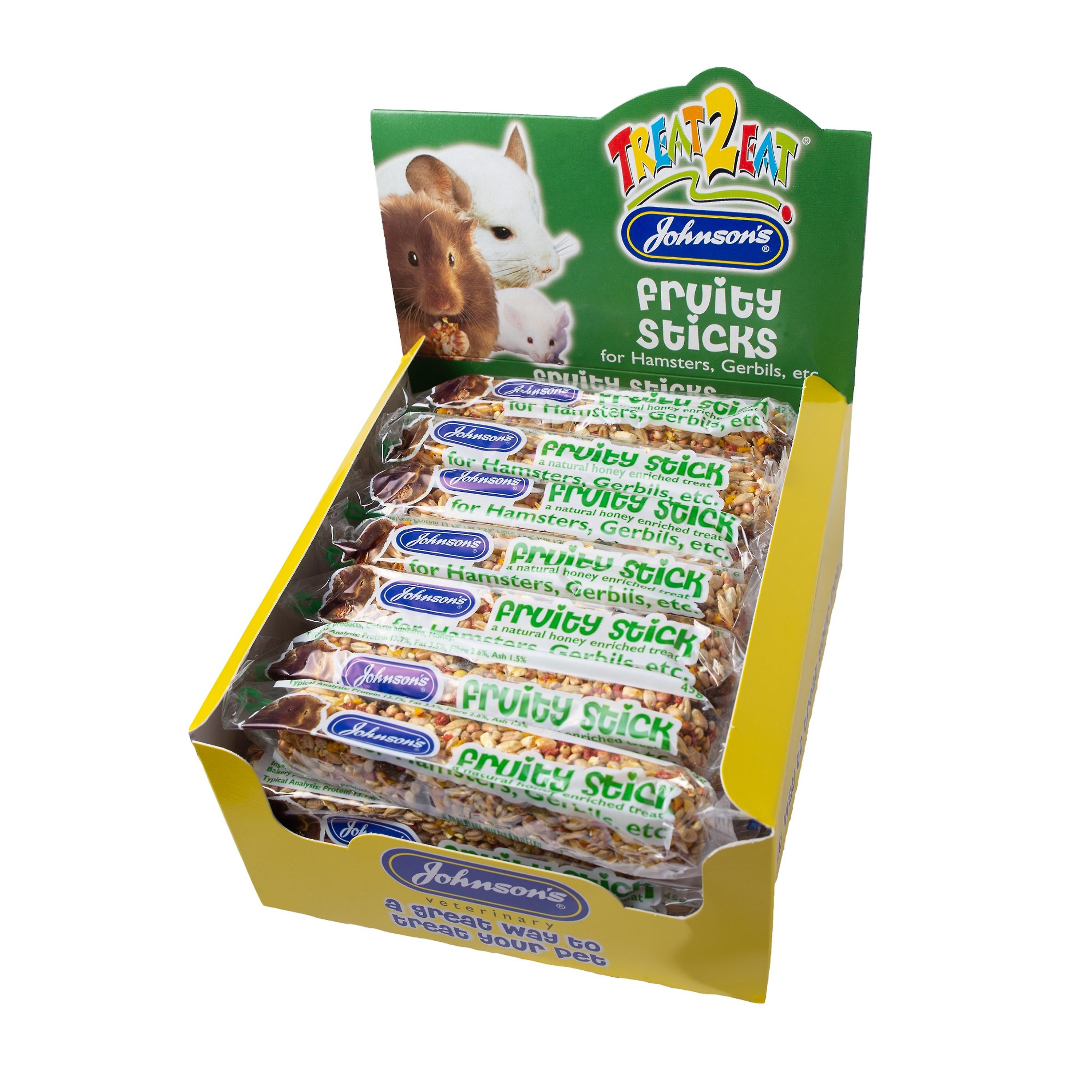 Johnson's Fruity Stick Hamster Gerbils Treat Case of 28