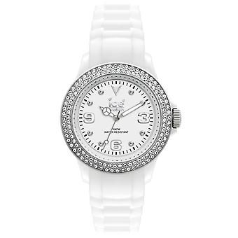 Eis-Stern schwarz & weiß Quarz Analog Frauen Uhr mit ST Silikon Armband. Ws. U.S.09