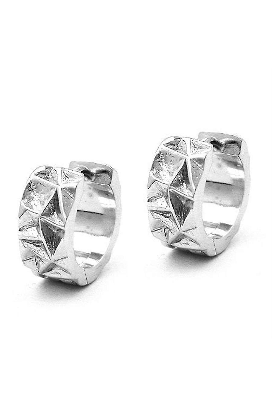 Hoop Earrings Rhodium Plated Silver 925 - Gl93267