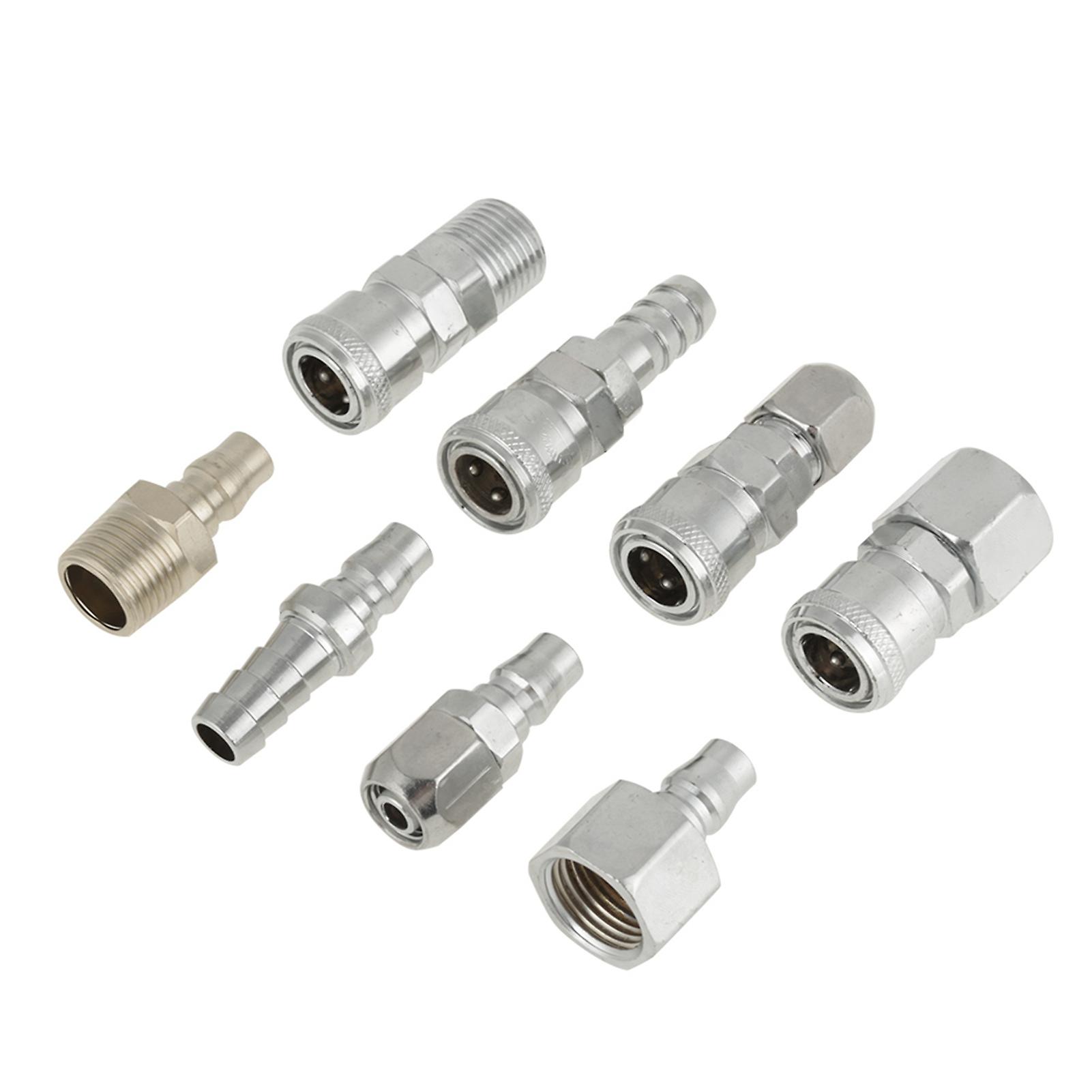 8PCS BSP 1/2" Pneumatic Air Compressor Hose Quick Coupler Plug Socket Connector Set