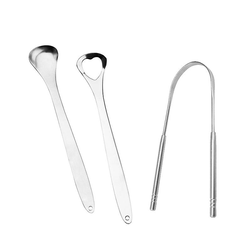 Tongue Cleaner  Tongue Scraper+Two-piece Set (Silver ) Tongue Scraper+Two-piece Set (Silver )
