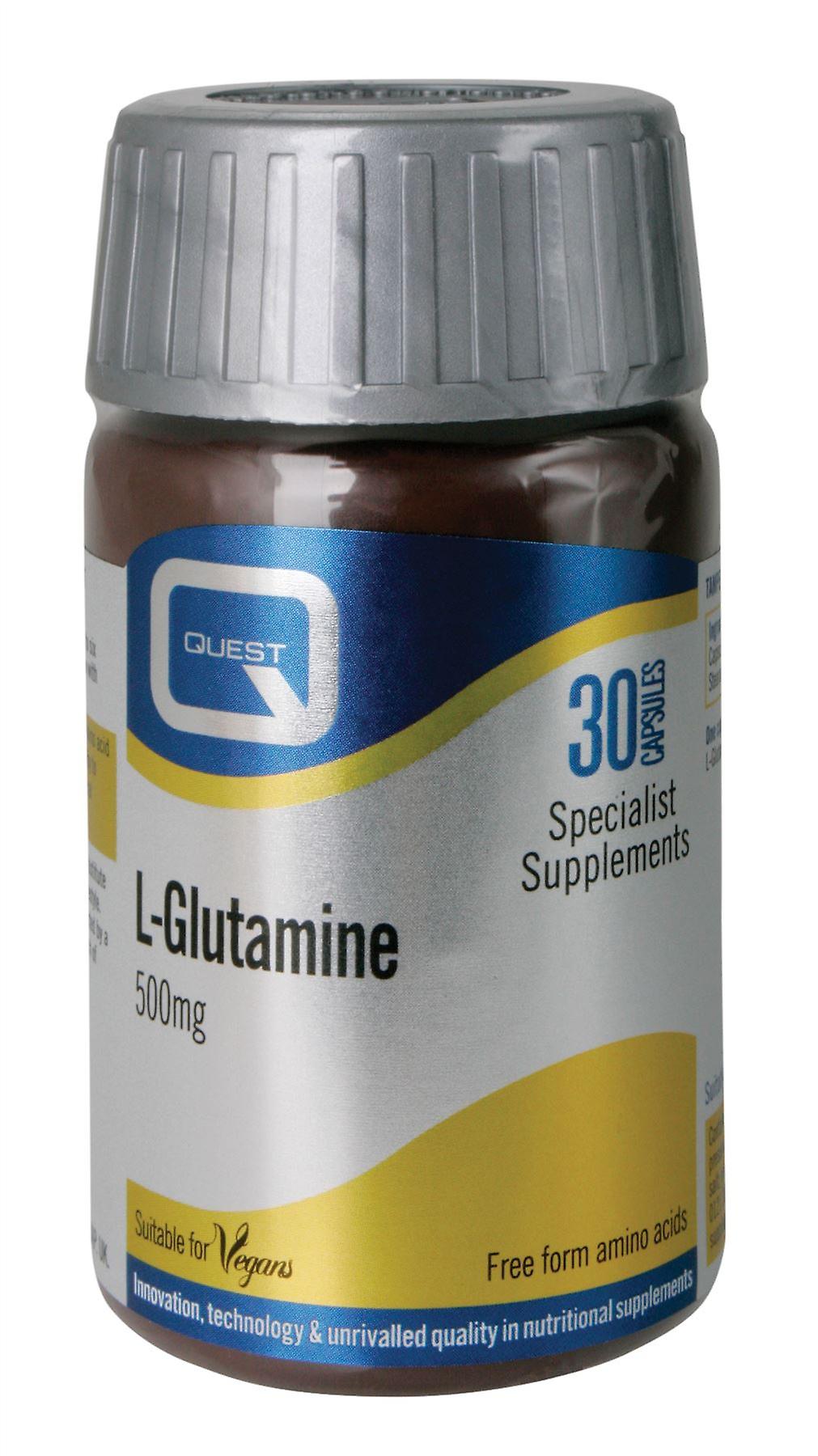 Quest L-Glutamine - 500mg - Fuel for Cells - 30 Capsules