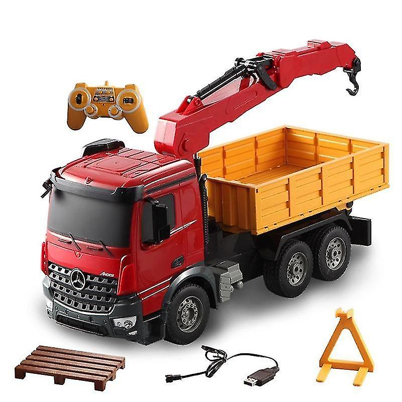 1/20 2.4Ghz Engineering Vehicle Big Crane Simulation Machine Electric Toy Model|rc Trucks(red)