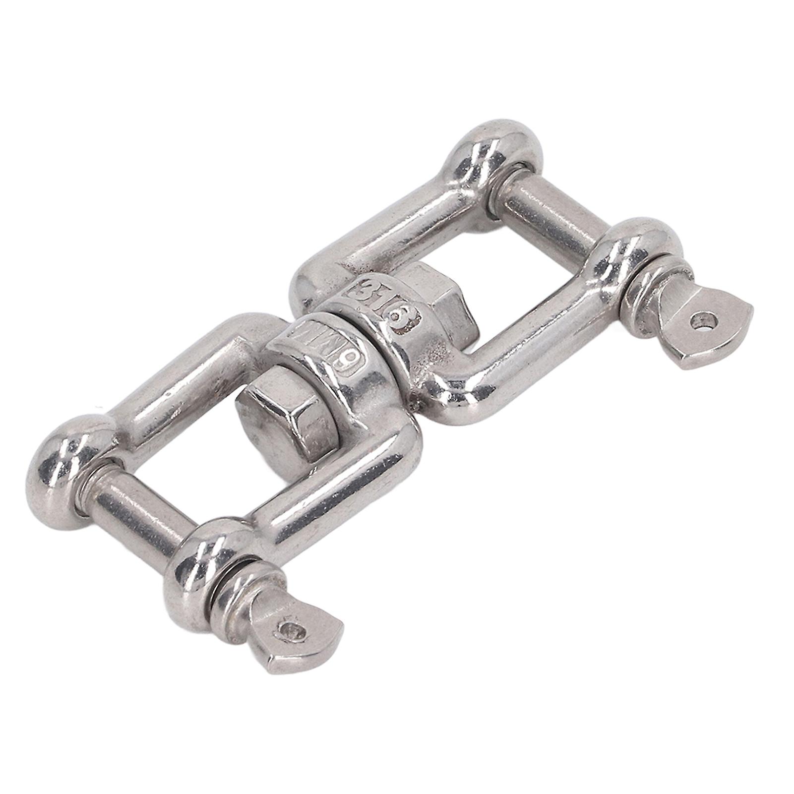 304 Stainless Steel Double Jaw Shackle Rustproof Universal Jaw Anchor Connector for Hardware Lifting Connection 6mm / 0.2in 