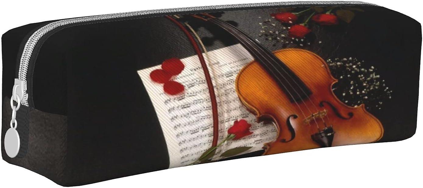 مقلمة جلدية كمان ورقة الموسيقى القرطاسية حقيبة قلم رصاص حقيبة ماكياج حقيبة مكتبية محمولة حقيبة قرطاسية للمراهقات والفتيات والكبار88620