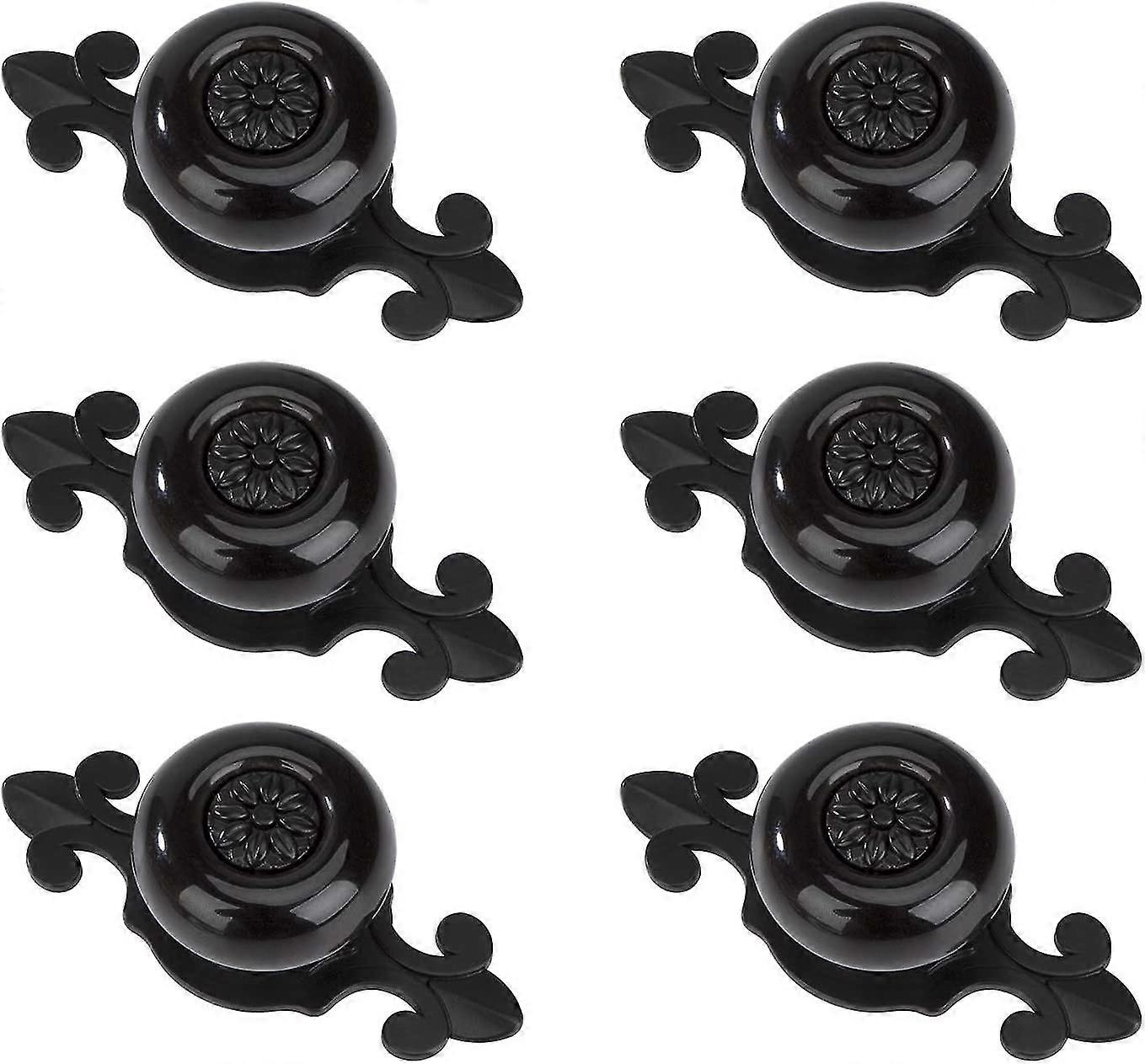 Round Door Knobs Vintage Drawer Knobs Drawer Pulls Furniture 6 Pieces Black