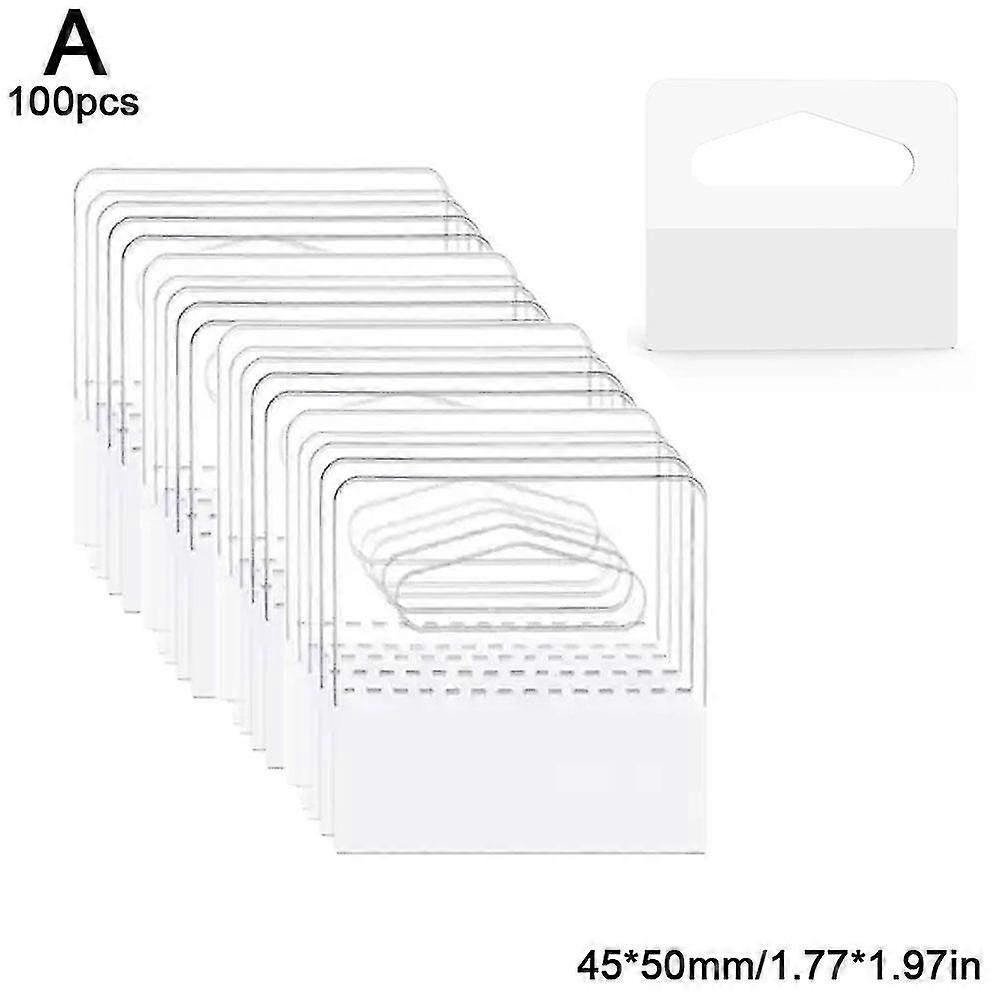 100 Pcs Hanging Tabs Round Hole Hanging Tags Plastic PVC Adhensive Hook