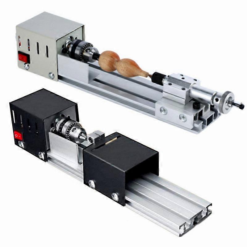 Upgraded Mini Lathe Beads Polisher Machine Diy Cnc Machining For Table Woodworking Diy Tool Lathe Standard Set Dc 12v-24v 96w