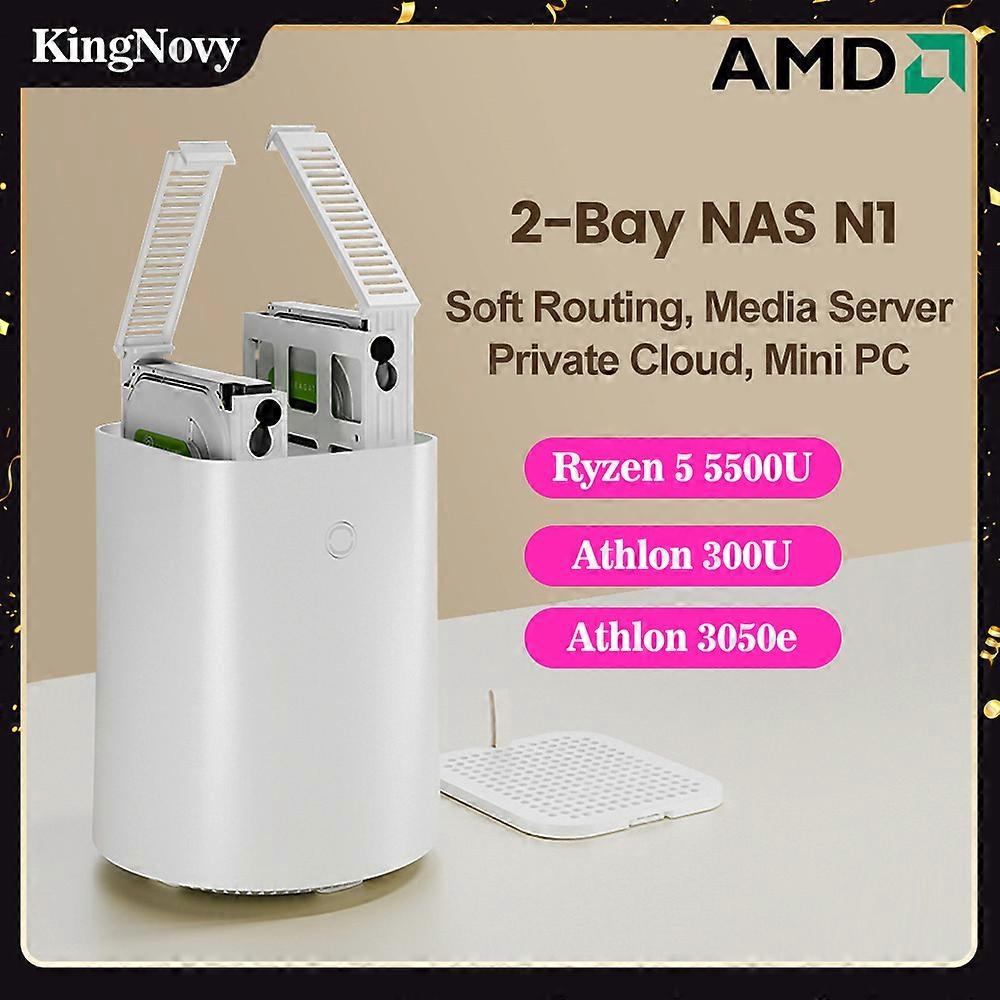 2-bay Nas N1 Pro Amd Ryzen 5 5500u Athlon 300u Network Attached Storage Media Server Private Cloud Firewall Soft Router Mini Pc