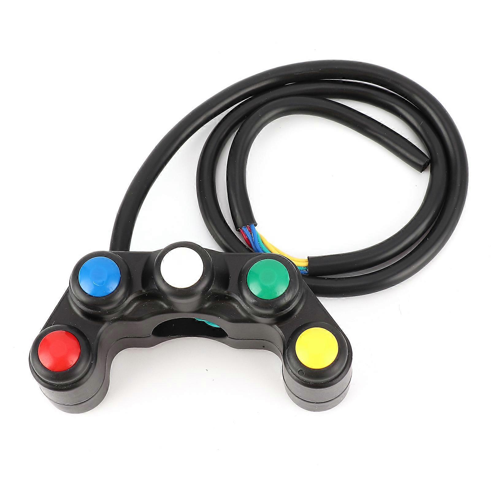 5 Buttons ATV Motorcycle Control Switch Assembly for 22mm (7/8in) Handlebar with Waterproof Handle