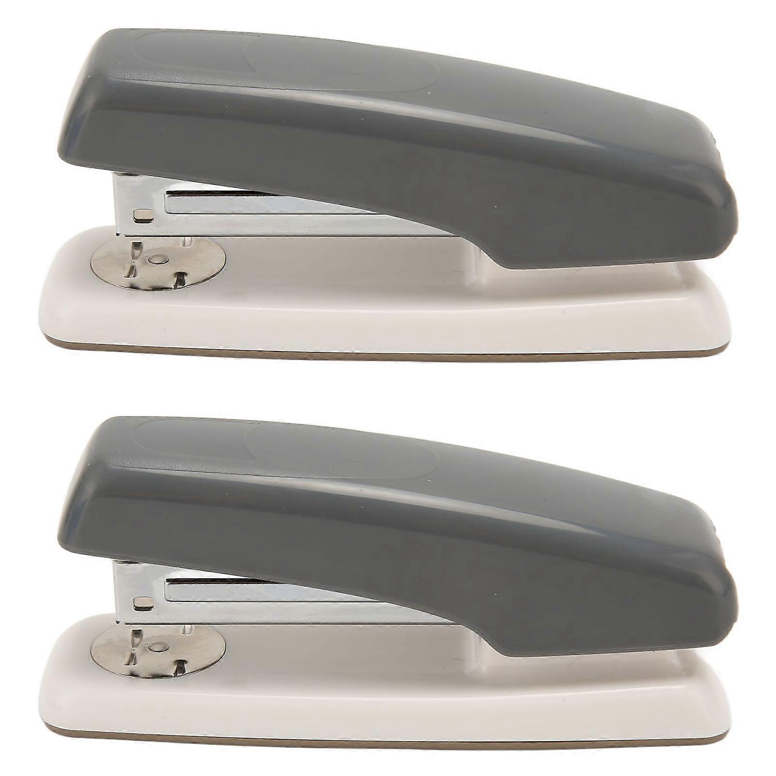 2pcs Desktop Stapler Multipurpose 20 Sheet Capacity Rotation Ergonomic Design Table Stapler for Office School Home Grey