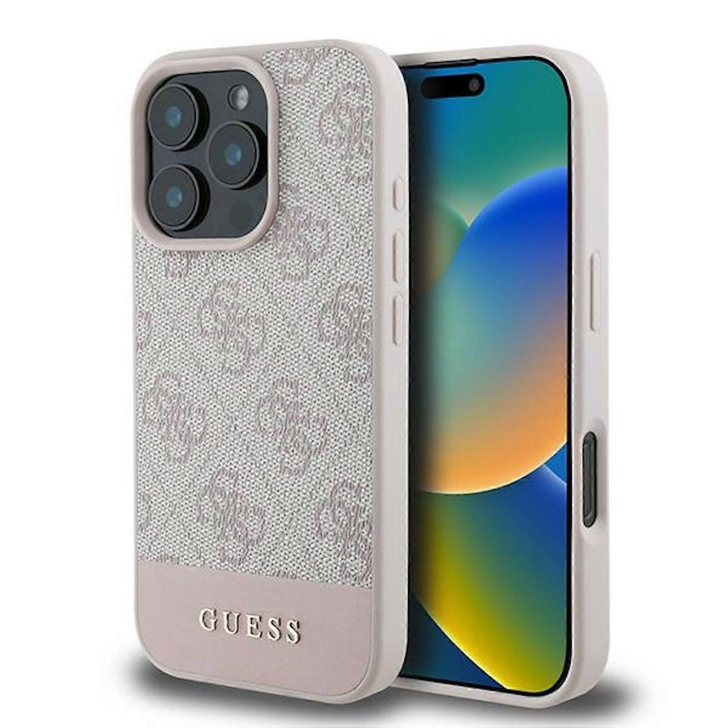 GUESS Apple iPhone 16 Pro Max Hardcase Design 4G Bottom Stripe Rosa
