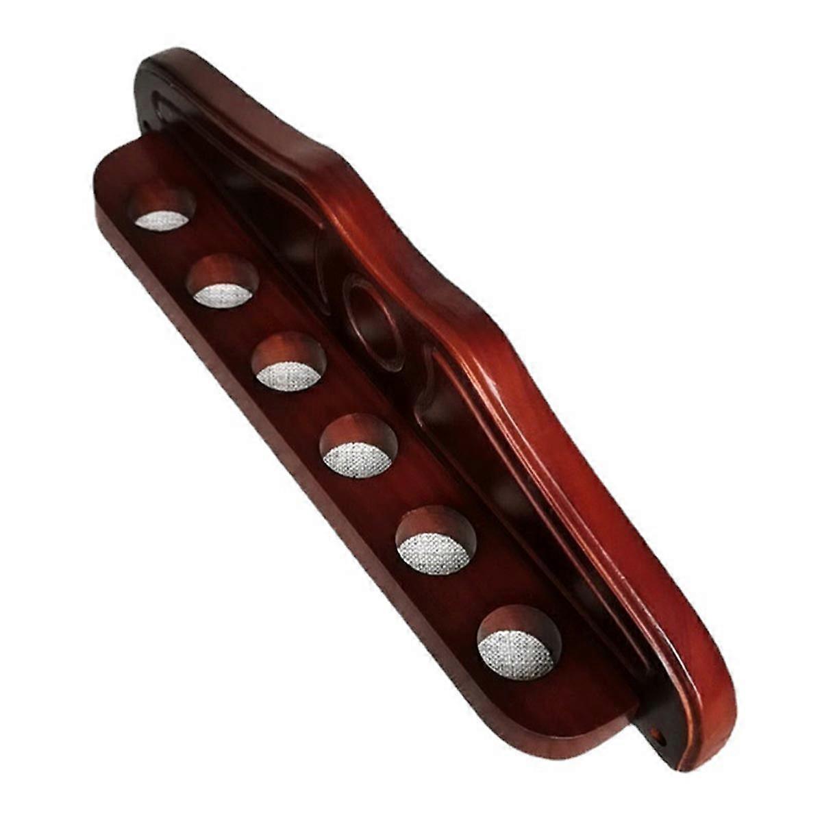 6 Queues Wandmontiertes Rack Holzständer Pool Stick Hold Stand-Billard Pool Queue Rack Holz Hält Billardzubehör